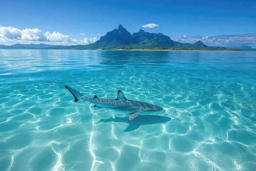 Majestic shark gliding through crystal clear waters 56248710 Stock Photo at Vecteezy